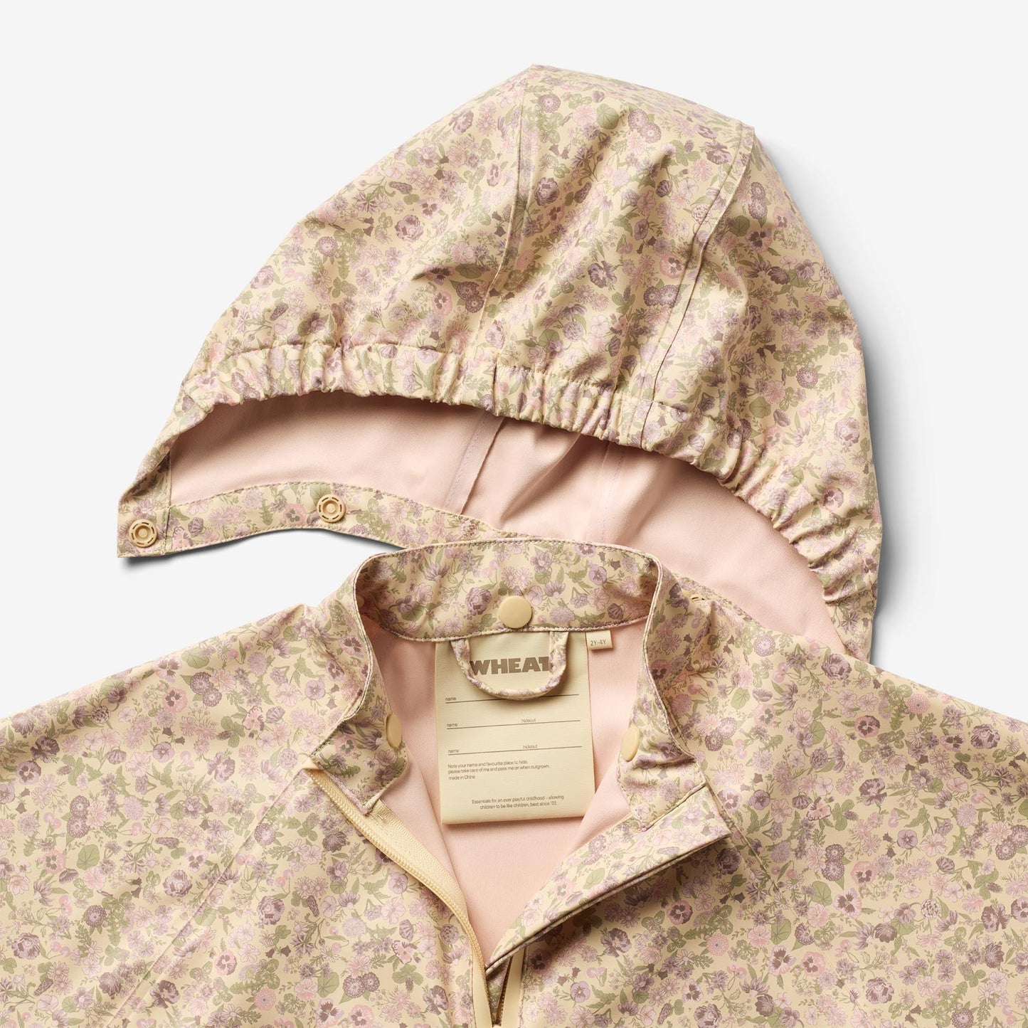 Children's rain cape - rose flower field